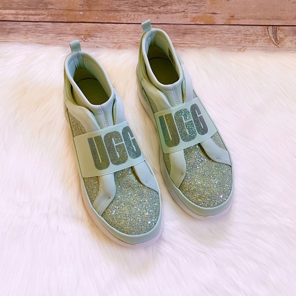 UGG Neutra Chunky Glitter Mint Glitter Sneakers - Picture 3 of 9